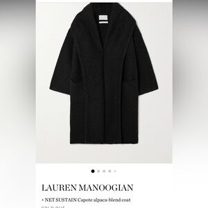 LAUREN MANOOGIAN + NET SUSTAIN Capote alpaca-blend coat - BNWT